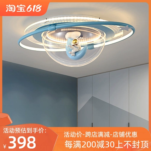 Космонавт, мультяшный круглый космический креативный потолочный светильник для детской комнаты для мальчиков для спальни