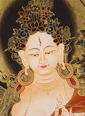 特价包邮 佛教用品 镀金烫金唐卡佛像挂画马头明王护法像长60cm蓝