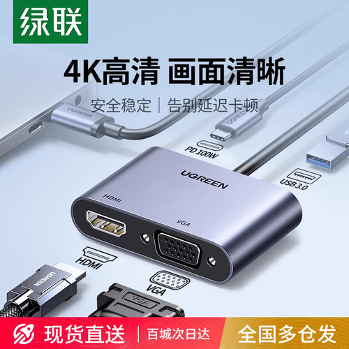笔记本接投影仪/电视 4K高清 拒绝闪屏