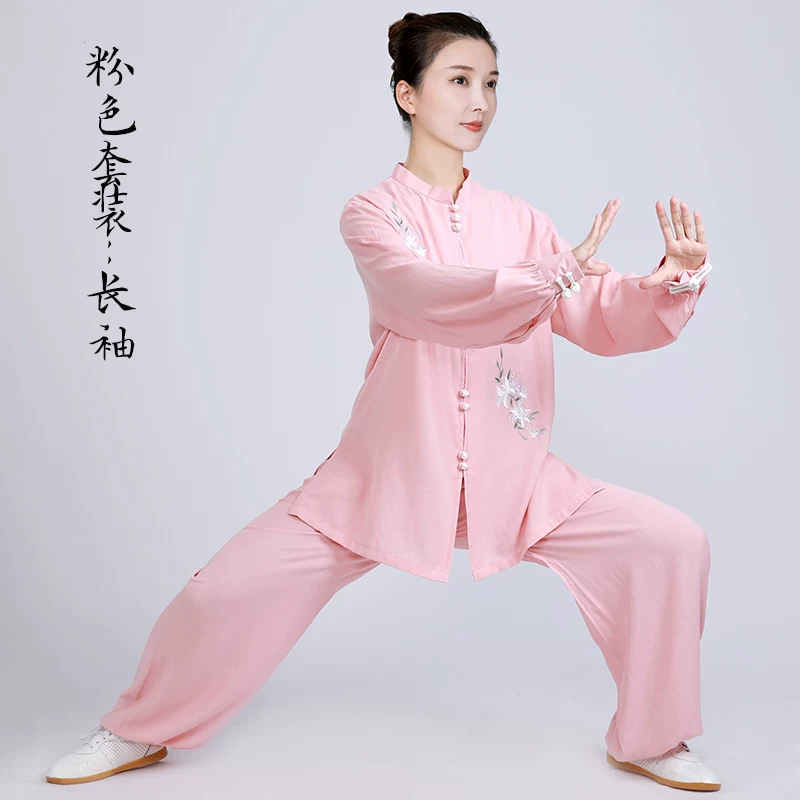 Женский костюм Тай-чи Xiaohe Mountain, новый стиль 2026 года, летняя хлопково-льняная практика Тай-чи для женщин, весна и осень Бадуаньинь
