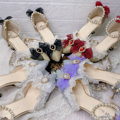 taobao agent Genuine design wedding shoes pointy toe, elegant universal footwear, Lolita style, french style