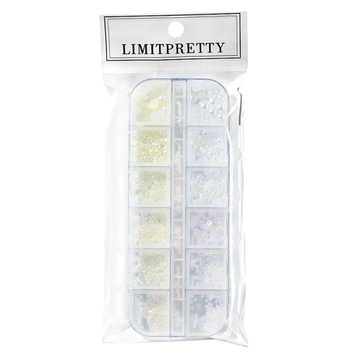 Японские бусины для маникюра из жемчуга, аксессуар, смешанные трехмерные накладные ногти для ногтей, украшение для ногтей, 12 ячеек