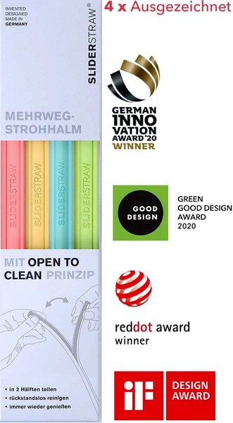 Съемная силиконовая трубочка, щетка, Германия, 4 шт, можно стирать