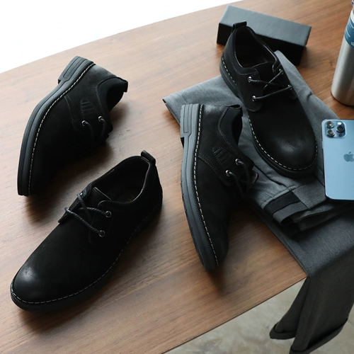 Еще один подарок!Торговый центр 500+ заголовок Cowhide Мужской бизнес -мода Flip Fur Casual Leather Shoes 5835