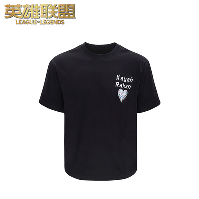 taobao agent League of Legends LOL Xia Luo couple short -sleeved T -shirt black and white men and women same models