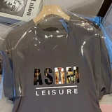 Tide, хлопковая ретро футболка с коротким рукавом, свободный крой, оверсайз