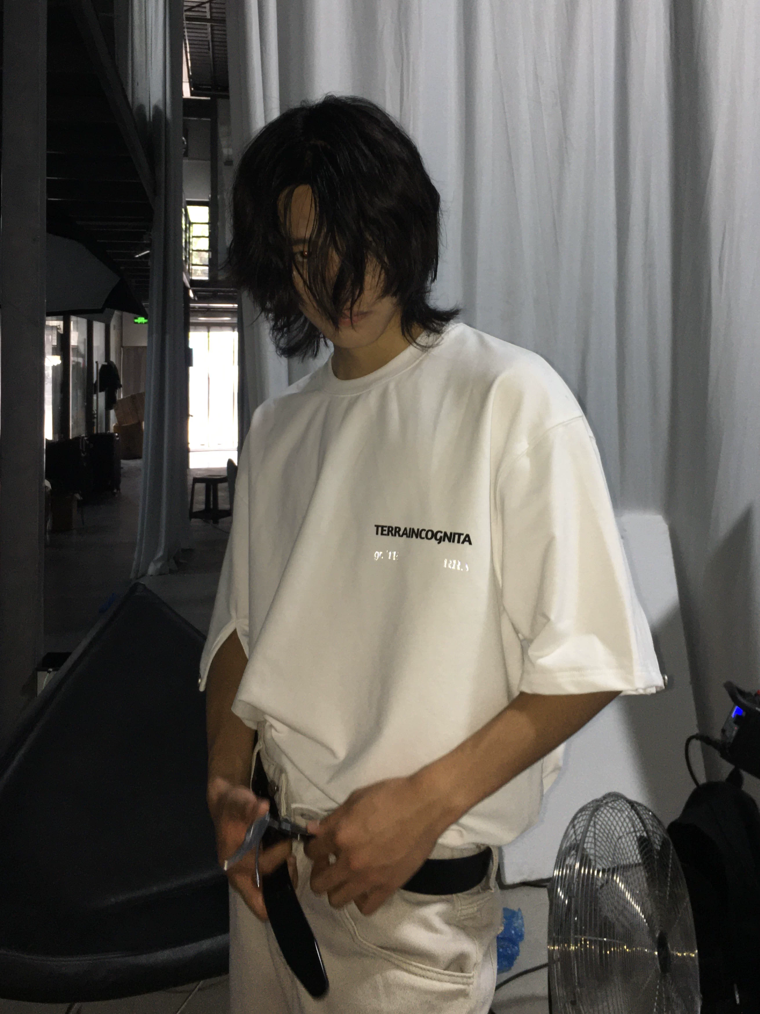terraincnit theme printing comfortable wild casual T -shirt sleeve span structure reflective short -sleeved men and women