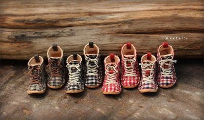 taobao agent [Handmade shoe group] BJD 1/8 8 -point small cloth rubber lattice lattice band boots baby shoes