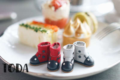 taobao agent Spot [TODA] Lati 1/8 8 points BJD ladybug boot boots, rubber small cloth baby shoes