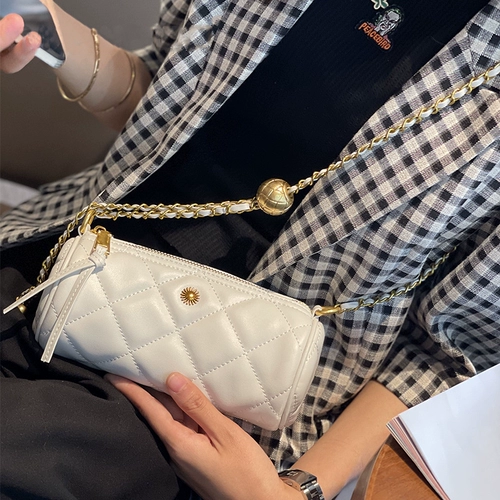 Кожаная сумка через плечо, модная цепь, воловья кожа, коллекция 2023, на цепочке