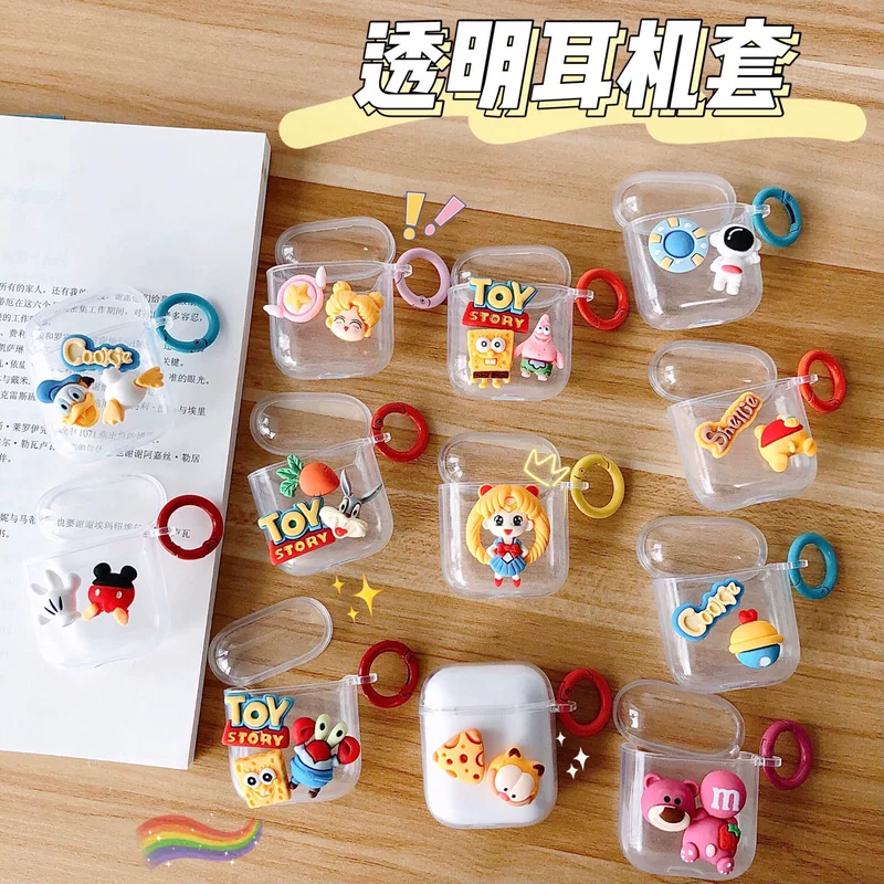Подходящий для Mori TOKIDOKI единорога TD02 чехол наушника прозрачный объемный аниме Bluetooth защитная мягкая оболочка милый