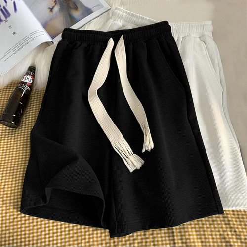Брендовые спортивные шорты, тонкие штаны для отдыха, в корейском стиле, свободный прямой крой