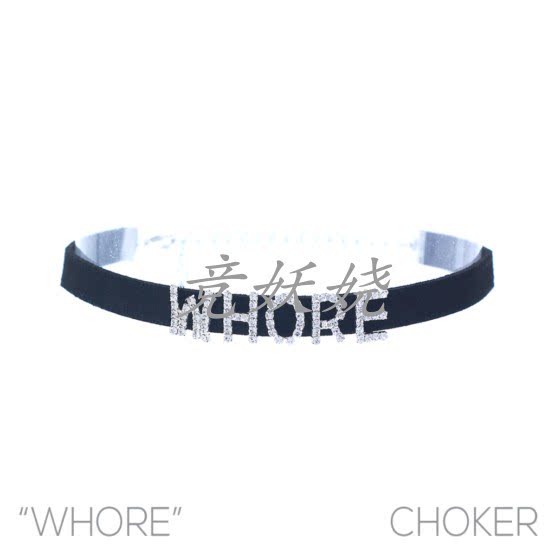 Куплено в сша Western Fashion West мода карнавал партия аксессуары горный хрусталь черные буквы ожерелье