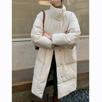 Белый демисезонный длинный бархатный пуховик, сексуальная утепленная куртка, средней длины, утиный пух