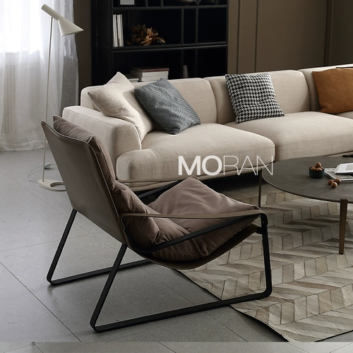 Mo -Dyeing Минималистский ленивый кресло для отдыха вниз по разобранной туалетной гостиной балконы седло кожа повседневное одно диван