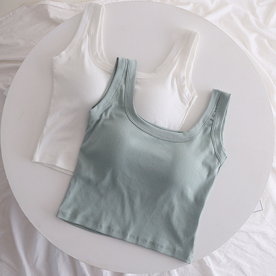 taobao agent Cotton breast pads, short tank top, sports top with cups, for small vest
