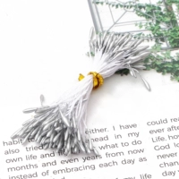 Серебряное симуляция цветочный гипский гипс жемчужный светловый ядро ​​1 мм длиной 60 мм около 90 ветвей