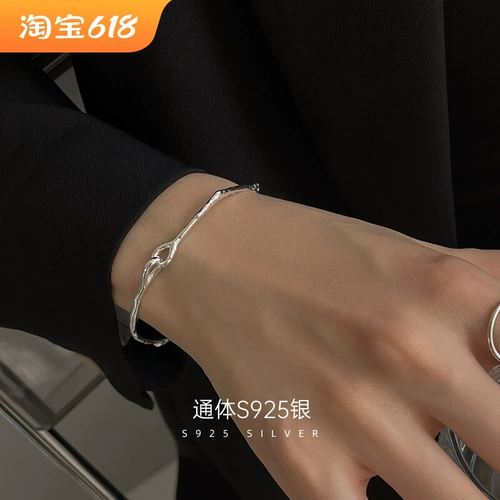 Дизайнерский брендовый расширенный браслет, серебро 925 пробы, простой и элегантный дизайн, изысканный стиль