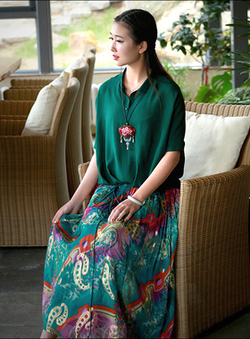 淡影——水尚原创女装 百搭日本进口绣花腰裙(两色)【春装现货】