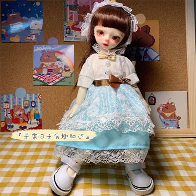 taobao agent [Good Chinese cabbage] Beautiful lace BJD6 doll six -point doll clothing with a bow with a bow