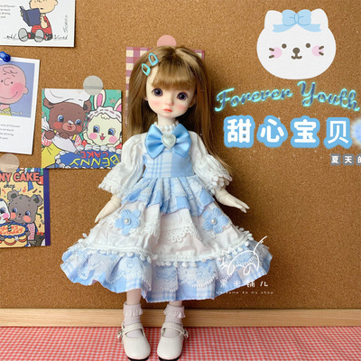 taobao agent [Sweetheart Baby Baby Blue] BJD6 points cute sweet baby jacket 30 cm princess skirt butterfly, cabbage price