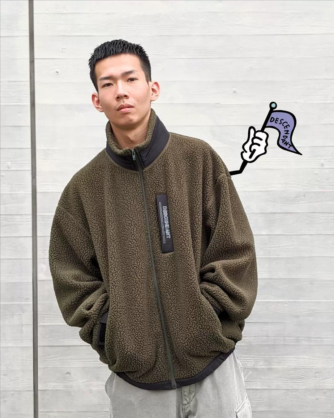 DESCENDANT DCDT CABALLO JACKET 20AW 宽松双面穿尼龙摇粒绒夹克-Taobao