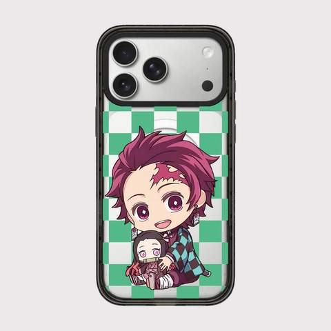 Demon Slayer Nezuko Tanjiro Zenitsu Inosuke Orange Green Blue iPhone Case