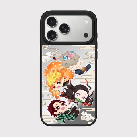 Demon Slayer Nezuko Tanjiro Zenitsu Inosuke Orange Green Blue iPhone Case