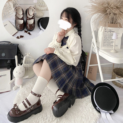 taobao agent Mengka sauce lolita original little witch girl genuine two -dimensional Maryzhen small leather shoes thick bottom student girl single shoes