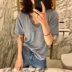 Hàn Quốc Dongdaemun mùa hè 2021 của phụ nữ váy ren viền mới cổ chữ V ngắn tay ngọt ngào áo phông rộng và mỏng xu hướng hàng đầu - Áo phông Áo phông