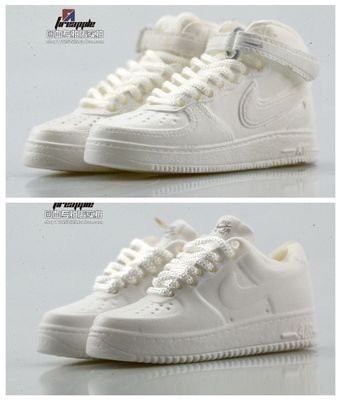 taobao agent 1/6 soldier OB BJD shoes model AF Air Force No. 1 high/low -top white hollow shoes