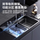 Раковина, большая одинарная емкость, кухонная бытовая раковина из нержавеющей стали 304, раковина для мытья посуды, верхняя и нижняя часть, цифровой дисплей с изображением кита