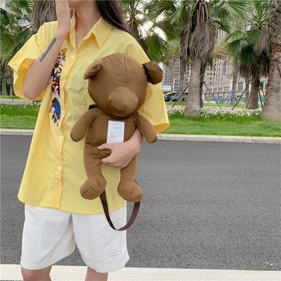 taobao agent Brand retro one-shoulder bag, backpack, South Korea, internet celebrity, with little bears