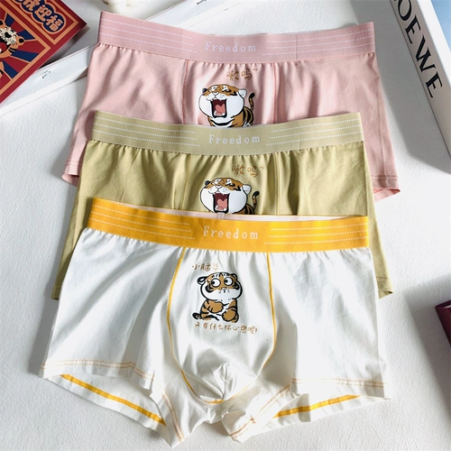 Хлопковое мультяшное нижнее белье, штаны, средняя посадка