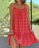 Модное платье без рукавов, европейский стиль, городской стиль, Amazon, цветочный принт, в цветочек, большой размер