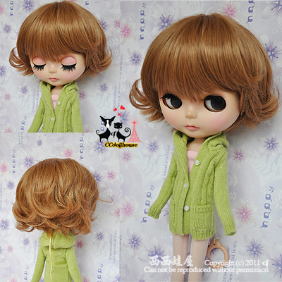 taobao agent [Spot] Small cloth doll wig B18H high -temperature silk curly hair small cloth wig 27cm head circumference