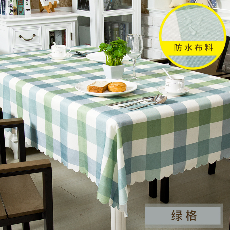 tablecloth, cotton and linen household tablecloth, waterproof, oil proof, non washable, rectangular tea table mat, dining table, high grade ins