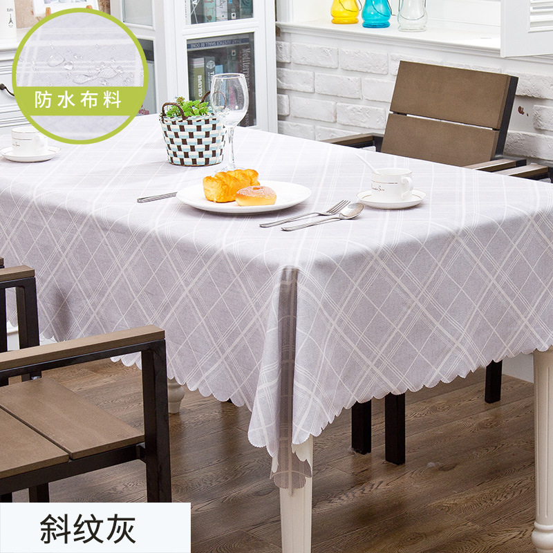 tablecloth, cotton and linen household tablecloth, waterproof, oil proof, non washable, rectangular tea table mat, dining table, high grade ins