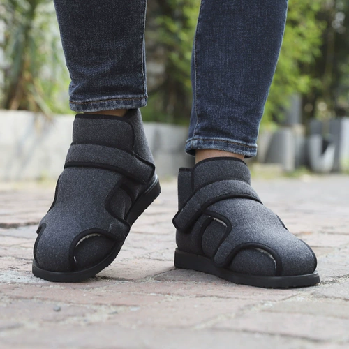 Зима плюс теплые диабетические хлопчатобумажные туфли с широкими большими пальцами в ногах из больших пальцев из больших пальцев и подагры, опухоль