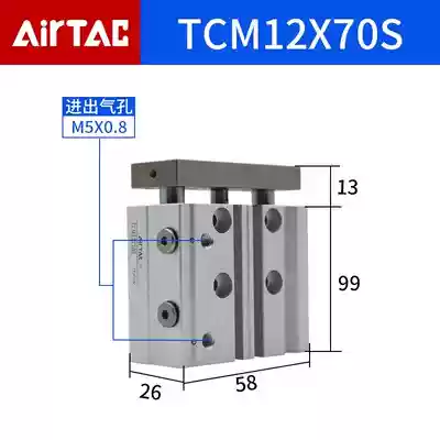 Xi lanh AirTac TCL/TCM12/16/20/25/32/40X10S/20S/30S/40S/50S/75S