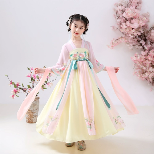Летнее ханьфу, детское платье, юбка, летняя одежда, китайский стиль, коллекция 2022, детская одежда
