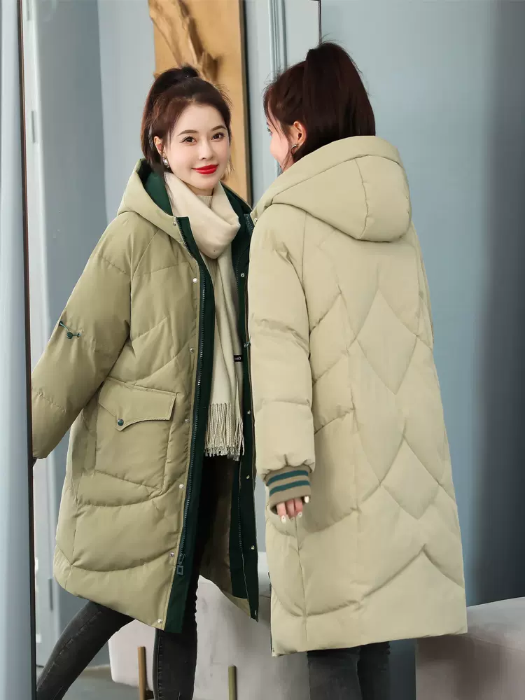派克羽绒棉服女中长款2022年新款冬季爆款设计感小众棉衣棉袄外套- Taobao