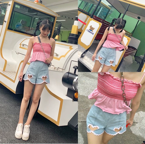 Милая джинсовая юбка, шорты, японские милые штаны, высокая талия, по фигуре