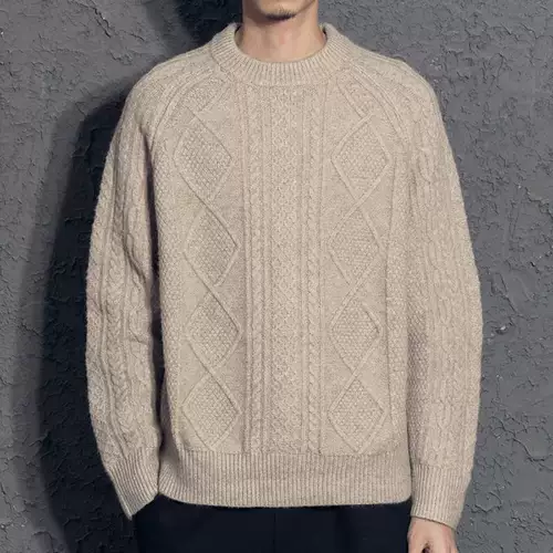 Кашемировый ретро универсальный трикотажный трендовый демисезонный свитер для отдыха, увеличенная толщина