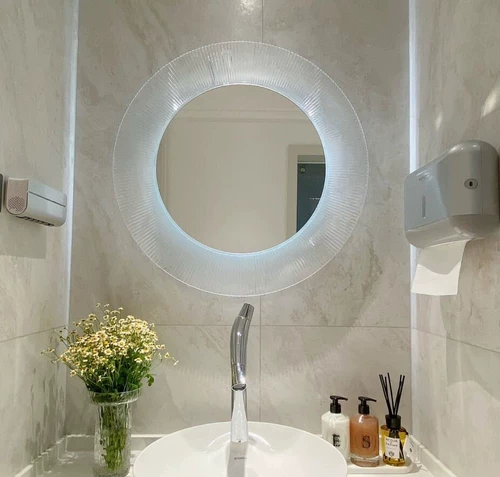 Северная ванная комната круглый зеркал легкий роскошный акриловый свет светящуюся светящаяся стена туалета -зеркало спальня.