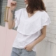Mùa hè phong cách mới xù lông ngắn tay lỏng lẻo áo thun cotton của phụ nữ Hàn Quốc cotton tinh khiết nửa tay trên cùng dưới áo sơ mi - Áo phông