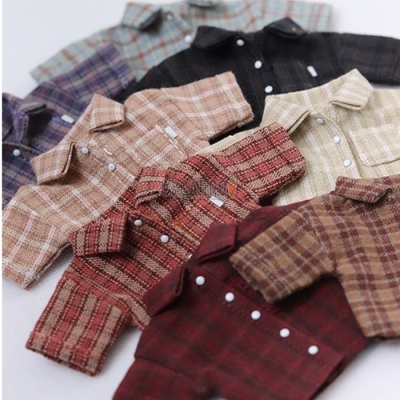 taobao agent MOMOCARROT Loose Plaid Shirt Jacket 12 points ob11 pre-sale group ring juice suspension order