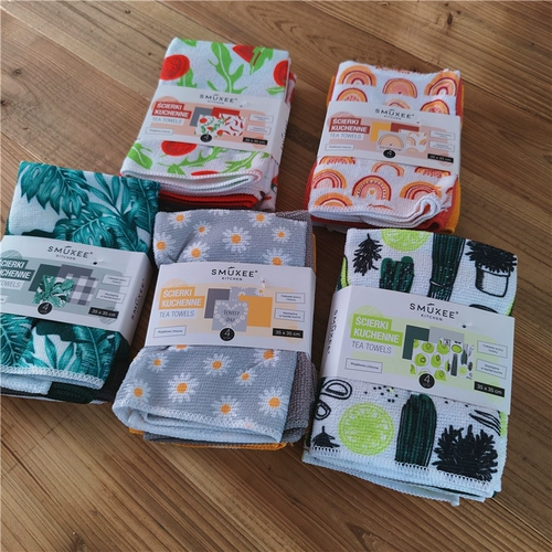 Выход хвоста!4 карты!Домашняя кухня уборка тряпка, посуду, посуду, полотенца, полотенца байджи ткань