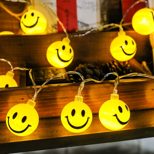 Светодиодные смайливые фонари для лица Yun Duo Duo Emoticon Emoticon Light String Girl at Hearts Обожающая сеть красная световая звезда Bling String