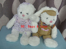 Плюшевая игрушка 毛绒玩具兔家情侣兔录音兔20*27*28cm可爱兔生日礼物婚庆礼品包邮